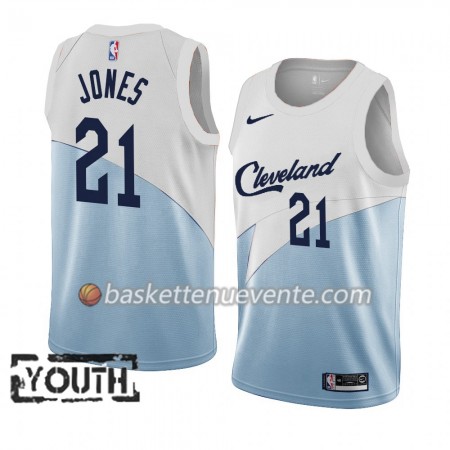 Maillot Basket Cleveland Cavaliers Jalen Jones 21 2018-19 Nike Bleu Blanc Swingman - Enfant